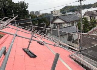 福岡県福岡市中央区　屋根作業用足場
